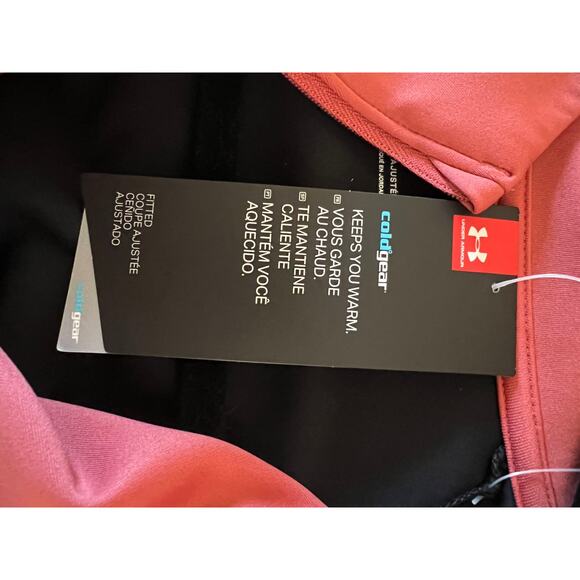 Under Armour Fitted Coldgear 1/4 Zip Pullover Jacket Size XL Rose Fitness Run - Picture 5 of 12